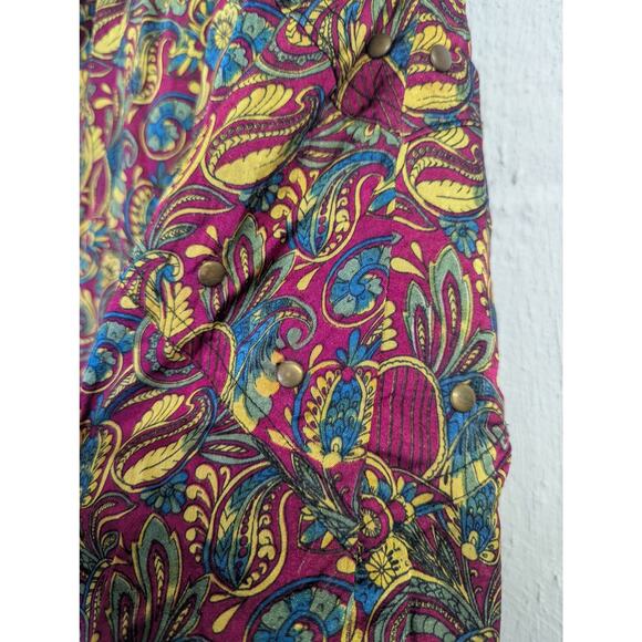 Vtg 90s Maximalist Puffer Coat Colorful Paisley Bold Statement Zip Womens Small - Picture 6 of 13